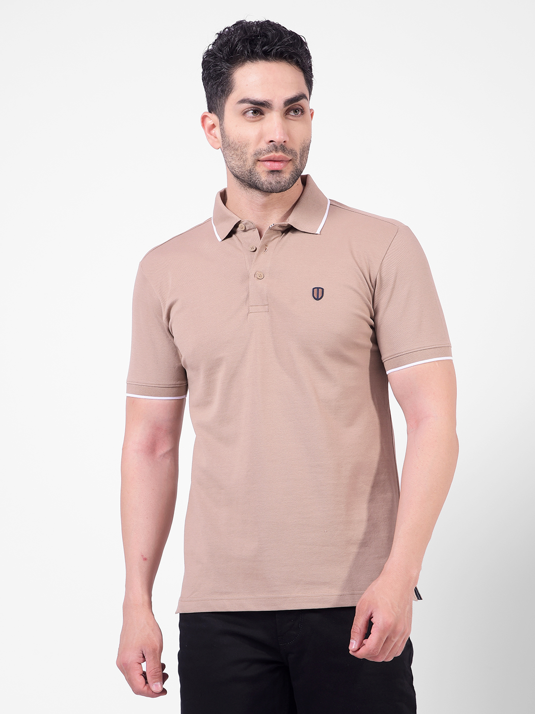 Numero Uno Men Solid Beige T-Shirt